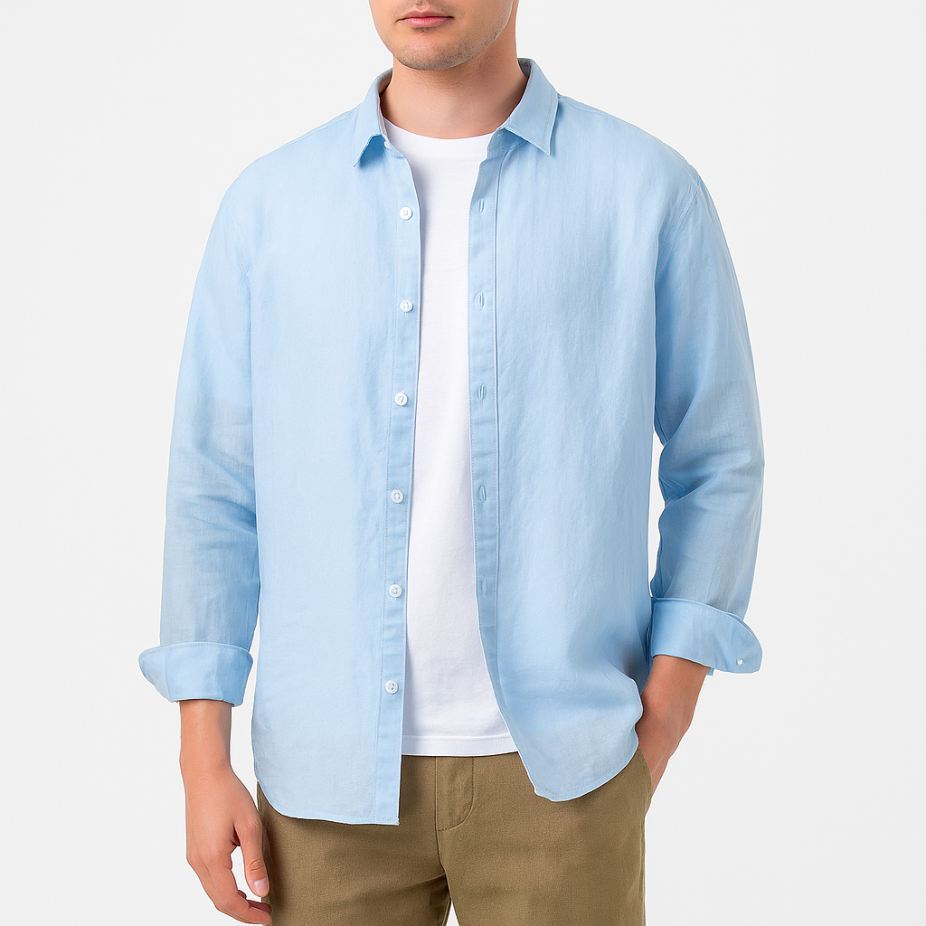 Men’s Relaxed Fit Linen Shirt – Lightweight Button-Up for Casual Wear