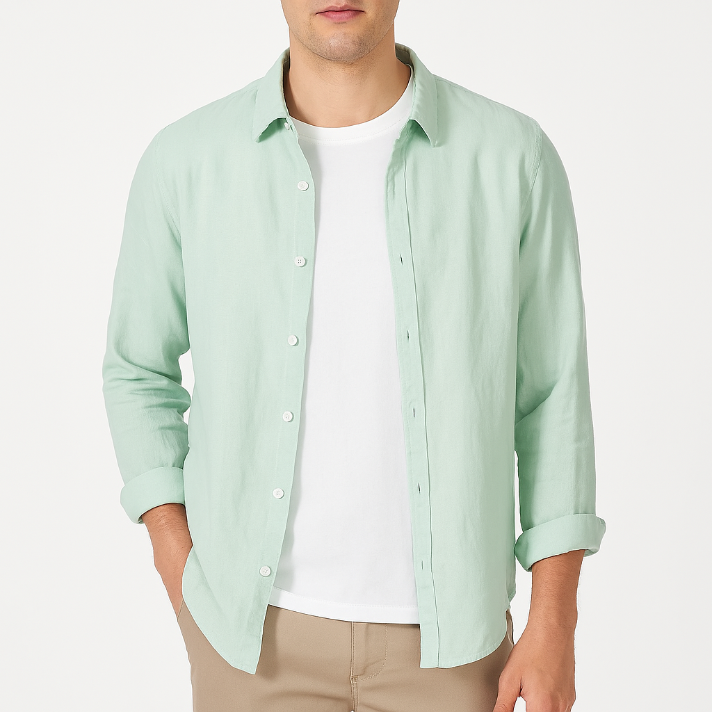 Men’s Relaxed Fit Linen Shirt – Lightweight Button-Up for Casual Wear