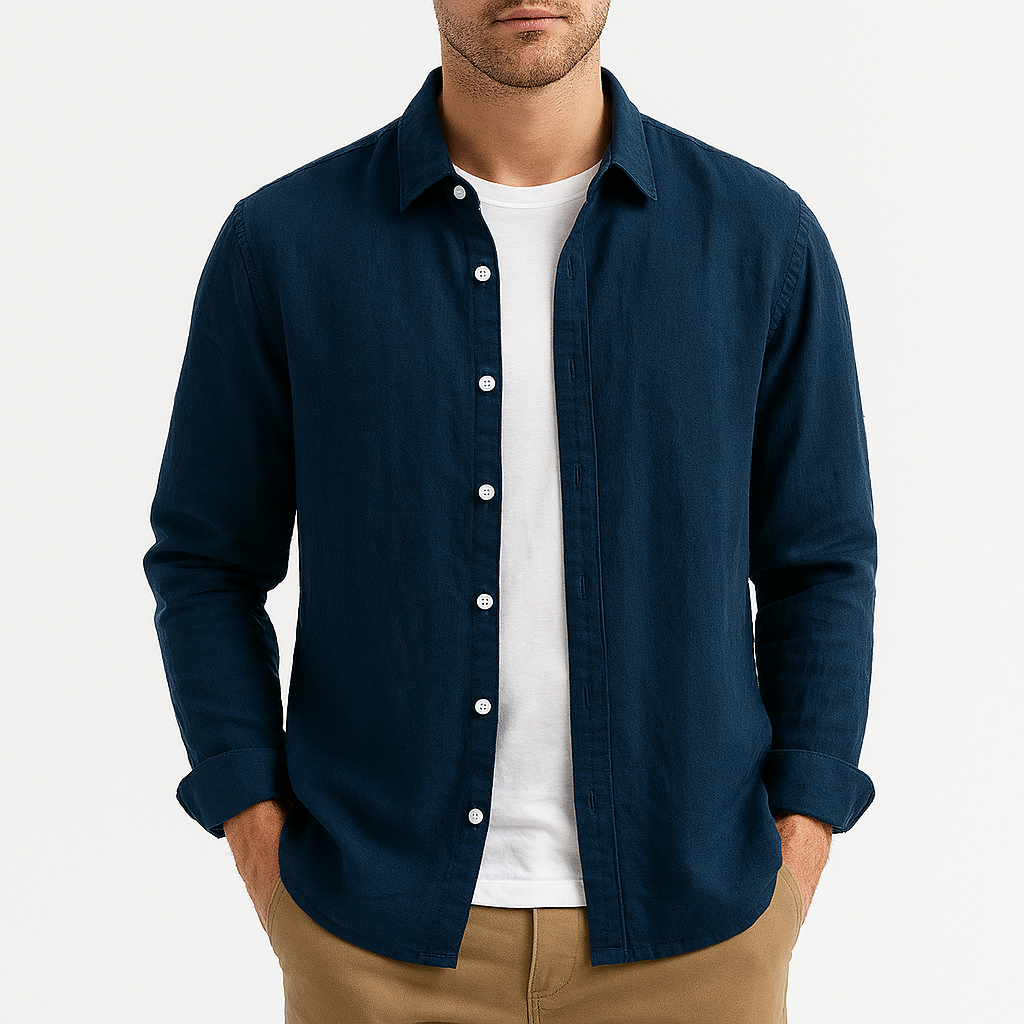 Men’s Relaxed Fit Linen Shirt – Lightweight Button-Up for Casual Wear
