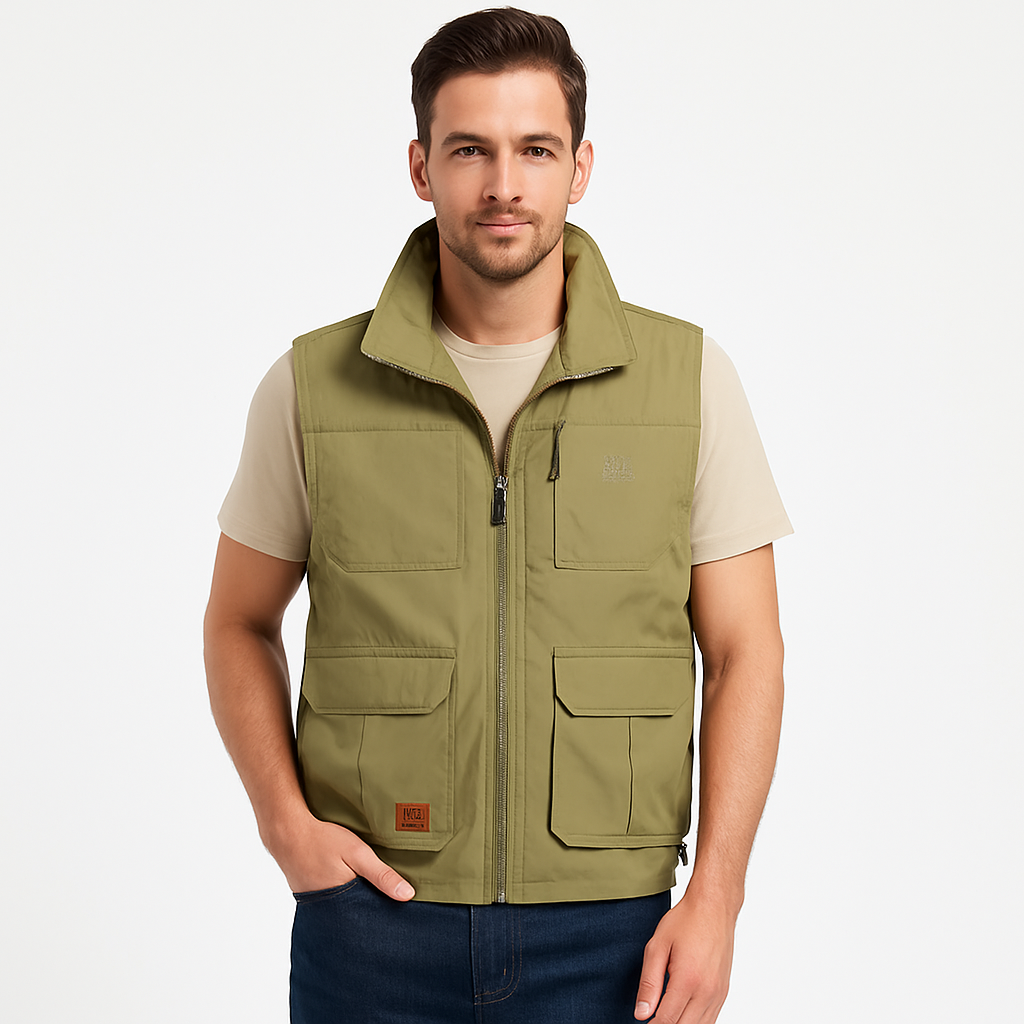 Men’s Outdoor Walking Bodywarmer – Sleeveless Fleece-Lined Vest with Pockets