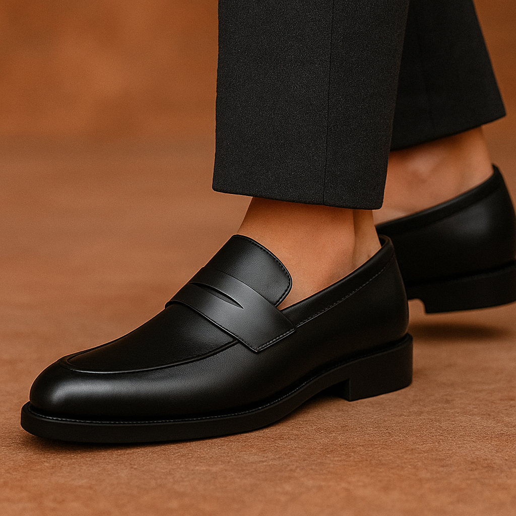 Lennard Leather Penny Loafers – Men’s Classic Slip-On Dress Shoes