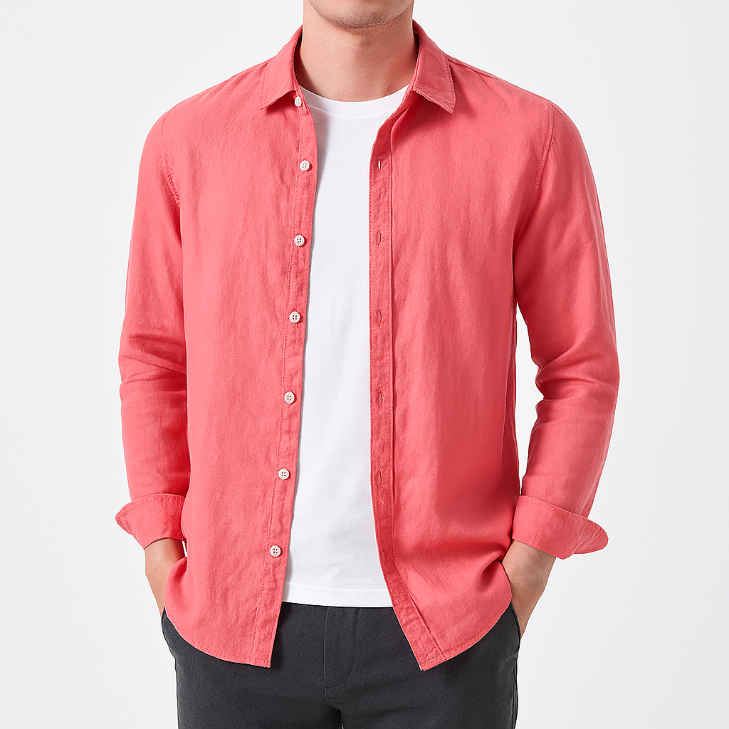 Men’s Relaxed Fit Linen Shirt – Lightweight Button-Up for Casual Wear