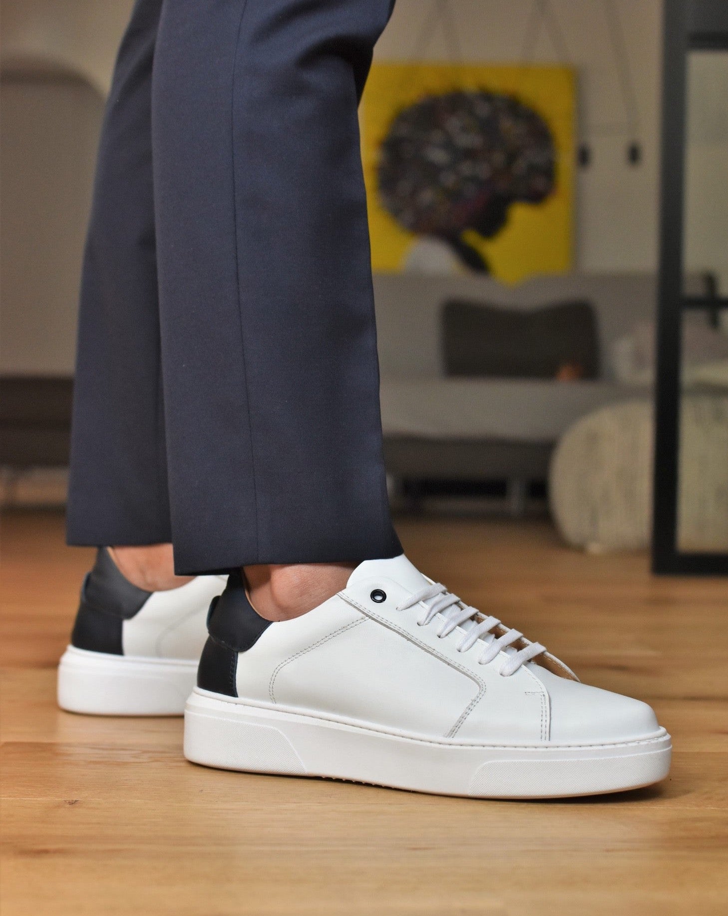 Riccione Men’s Italian Sneakers – Lightweight Wide-Fit Leather Shoes – All Season