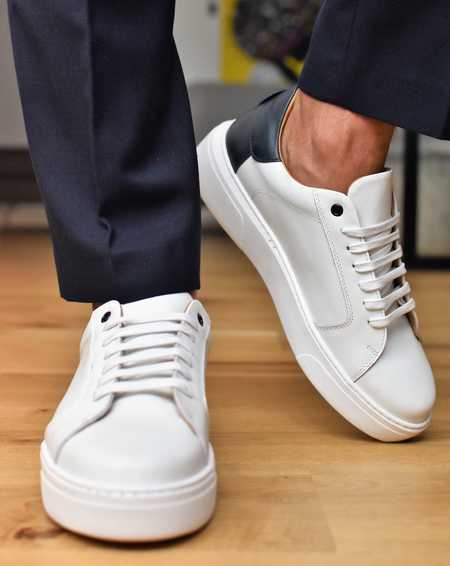Riccione Men’s Italian Sneakers – Lightweight Wide-Fit Leather Shoes – All Season