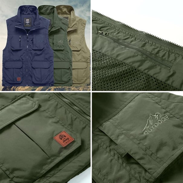 Men’s Outdoor Walking Bodywarmer – Sleeveless Fleece-Lined Vest with Pockets