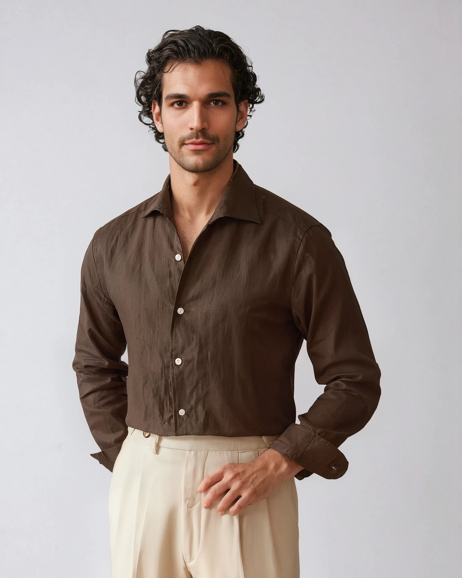 Solorfit - Mens Santorini Linen T-Shirt Blouse