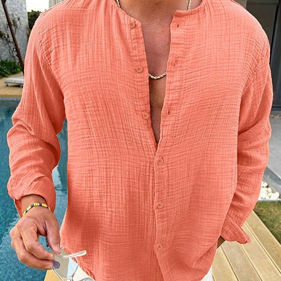 Men’s Long-Sleeve Cotton Shirt – Lightweight, Breathable & Casual Smart Look
