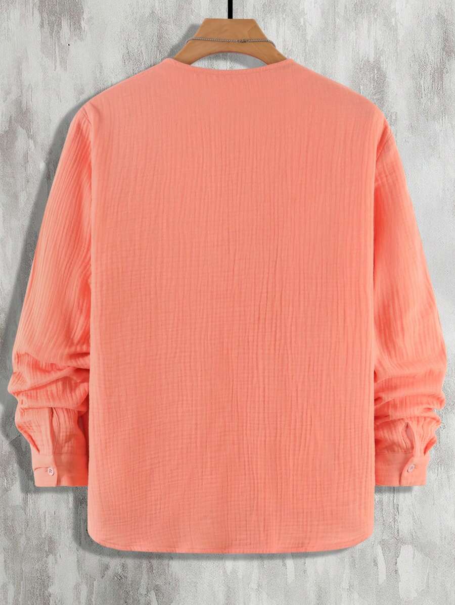 Men’s Long-Sleeve Cotton Shirt – Lightweight, Breathable & Casual Smart Look