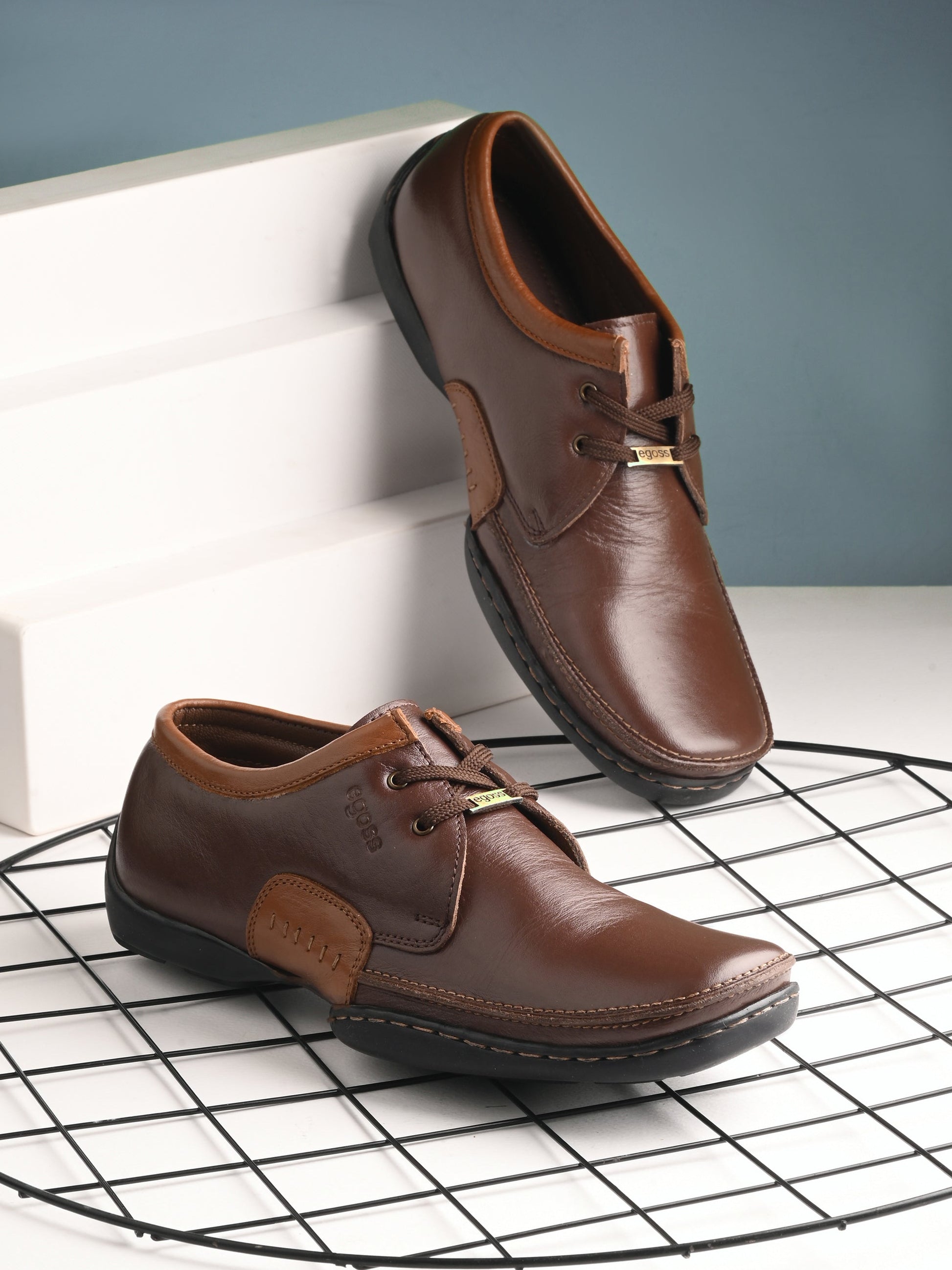 Casual Derby Lace Up Leather Shoes For Men