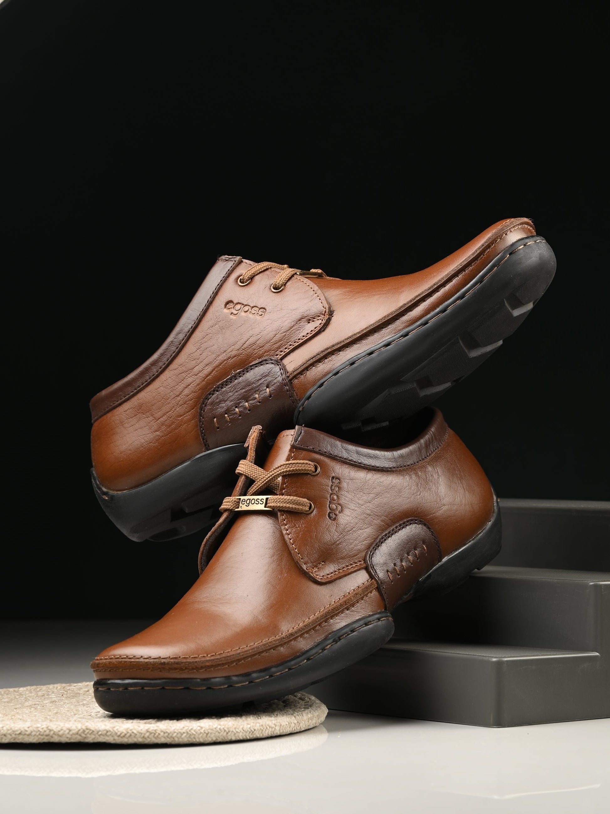 Casual Derby Lace Up Leather Shoes For Men
