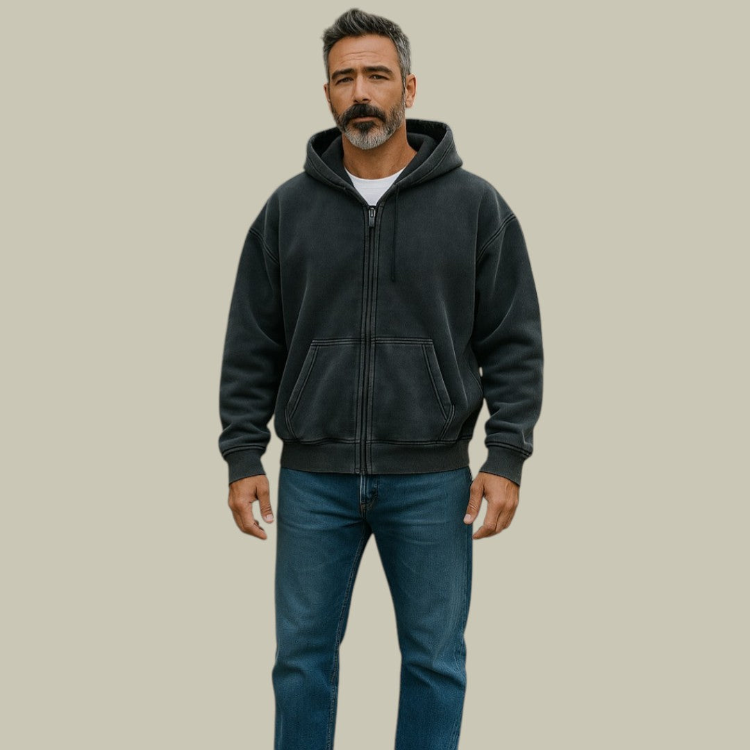 Mens Oversized Zipped Hoodie Vest