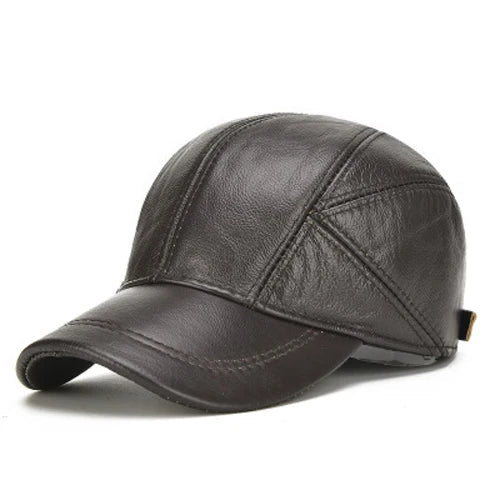 Authentic Leather Cap – Classic Genuine Leather Hat for Casual and Vintage Style