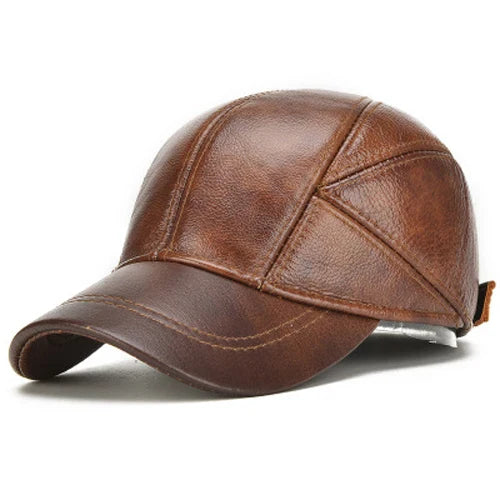Authentic Leather Cap – Classic Genuine Leather Hat for Casual and Vintage Style