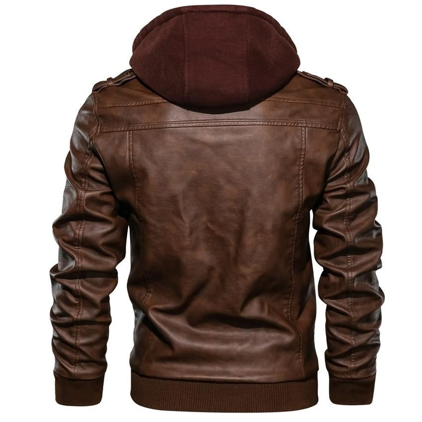 Men’s Faux Leather Biker Jacket – Classic Motorcycle Style