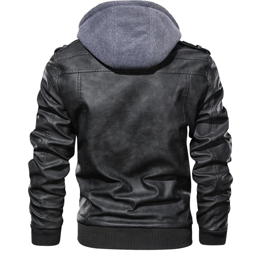 Men’s Faux Leather Biker Jacket – Classic Motorcycle Style