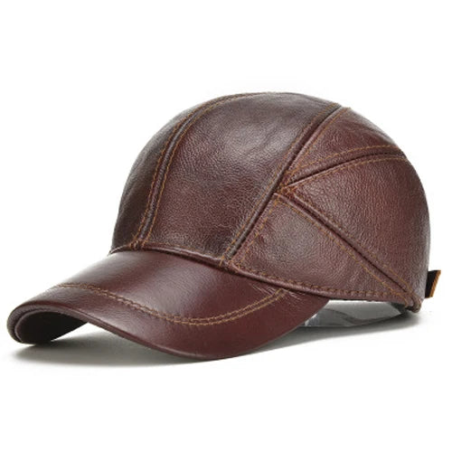 Authentic Leather Cap – Classic Genuine Leather Hat for Casual and Vintage Style