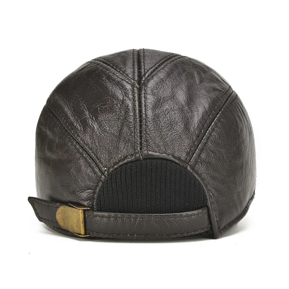 Authentic Leather Cap – Classic Genuine Leather Hat for Casual and Vintage Style