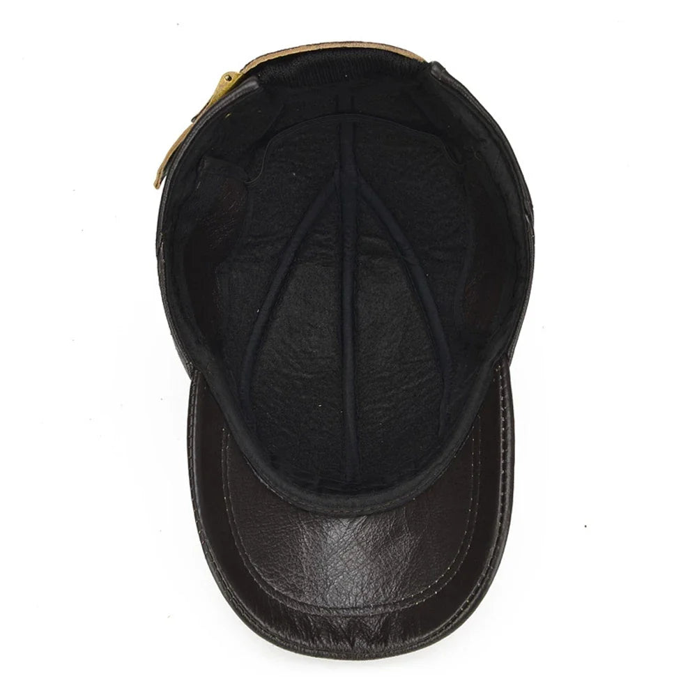 Authentic Leather Cap – Classic Genuine Leather Hat for Casual and Vintage Style