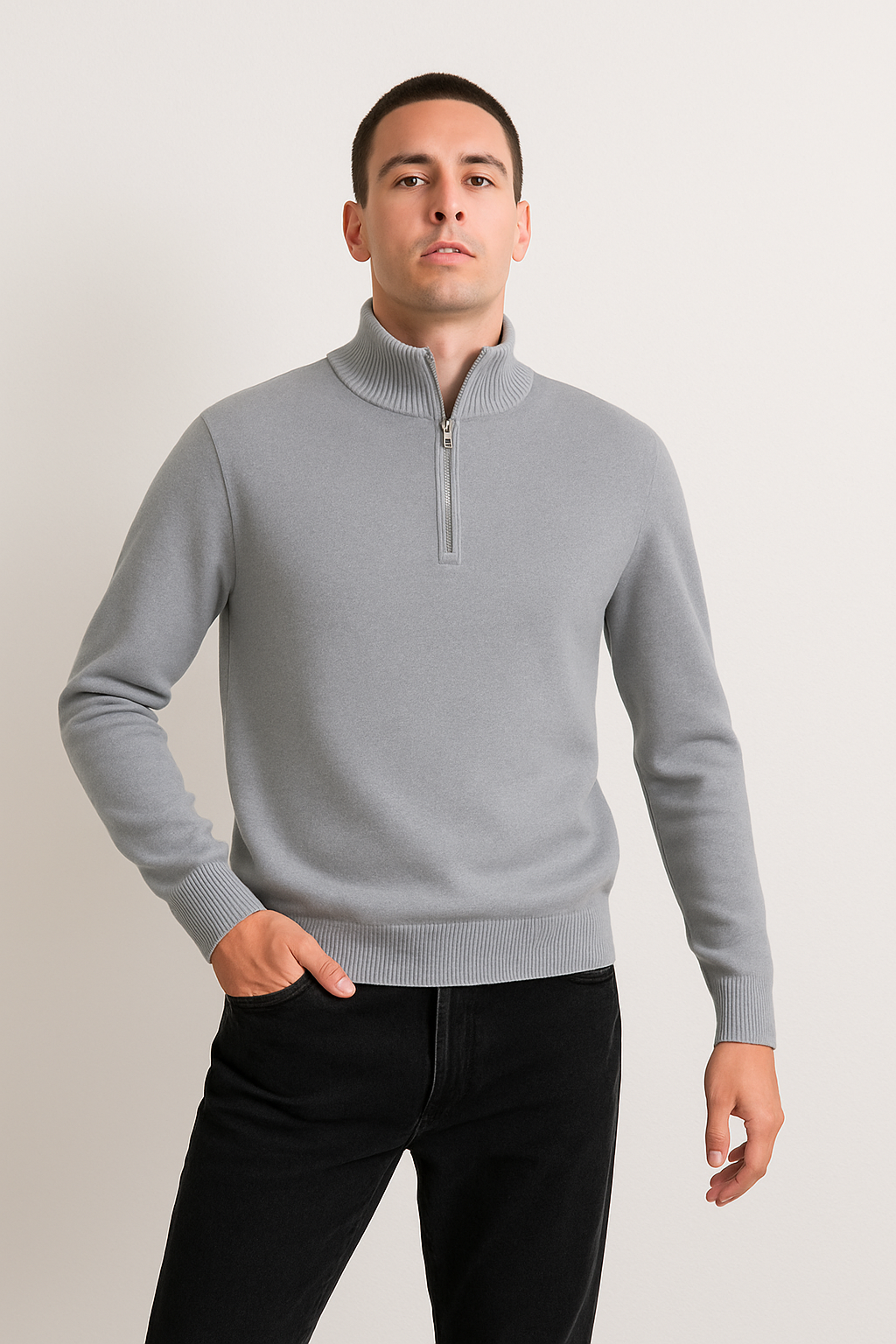 Jacob | Knitted Men's Sweater with Zipper