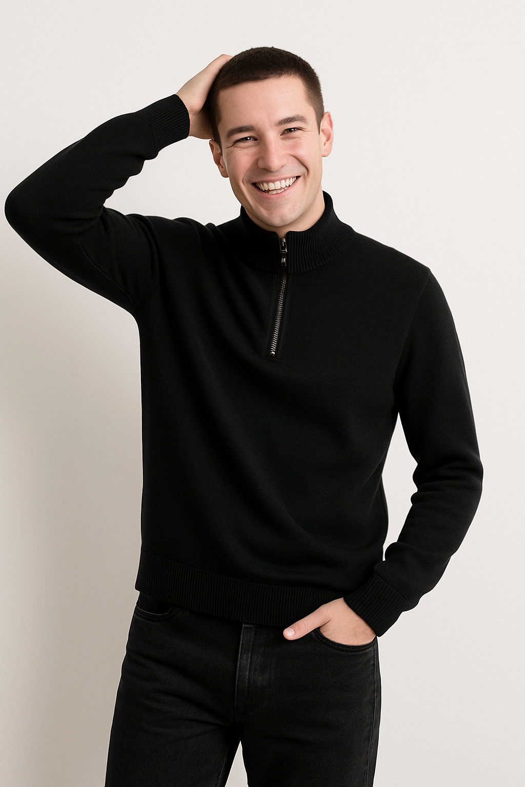 Jacob | Knitted Men's Sweater with Zipper