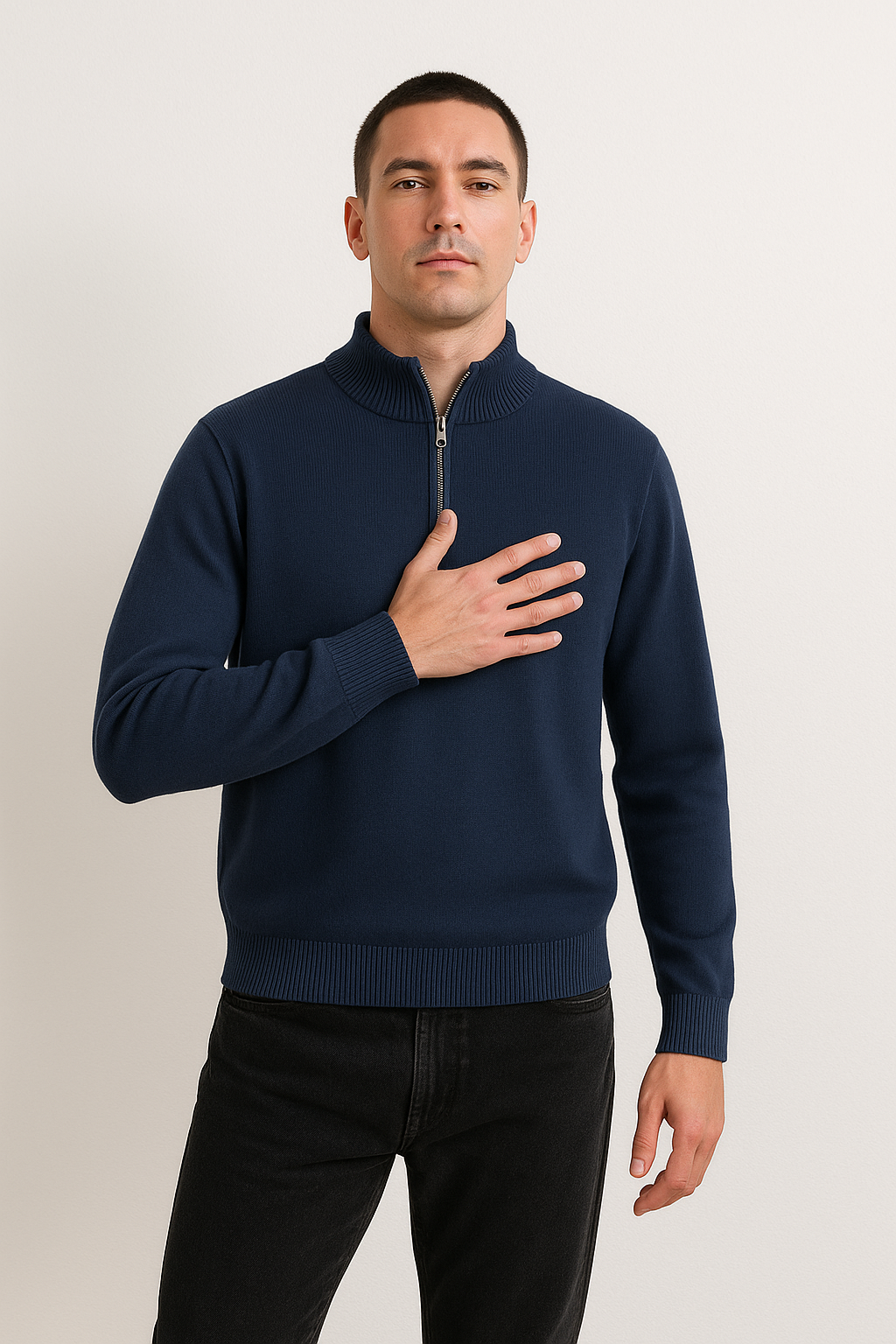 Jacob | Knitted Men's Sweater with Zipper