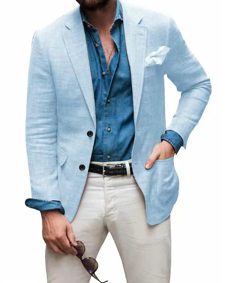 Men’s Luvo Linen Dress Blazer – Casual Lightweight Suit Wear