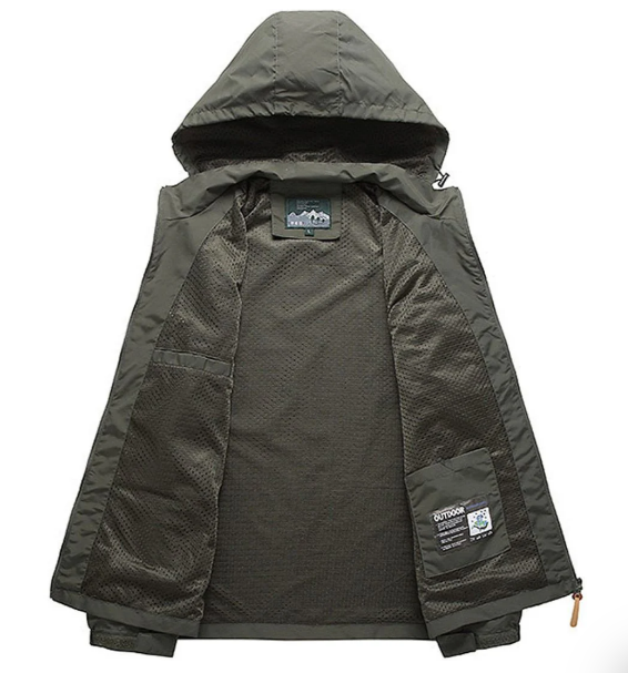 Newlin | Men’s Waterproof Outdoor Jacket – Lightweight Rain Coat with Adjustable Hood
