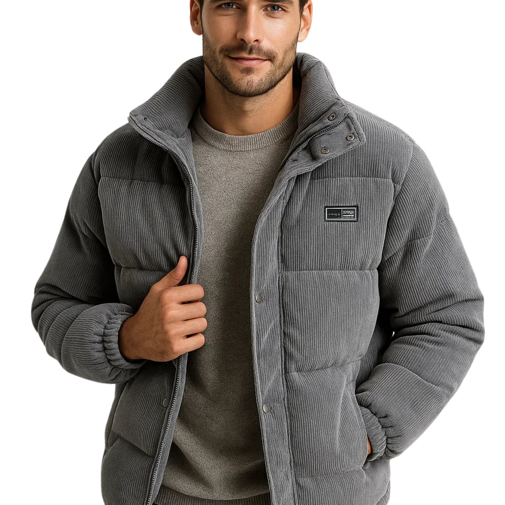 Nordstone Men Cord Puffer - Grey