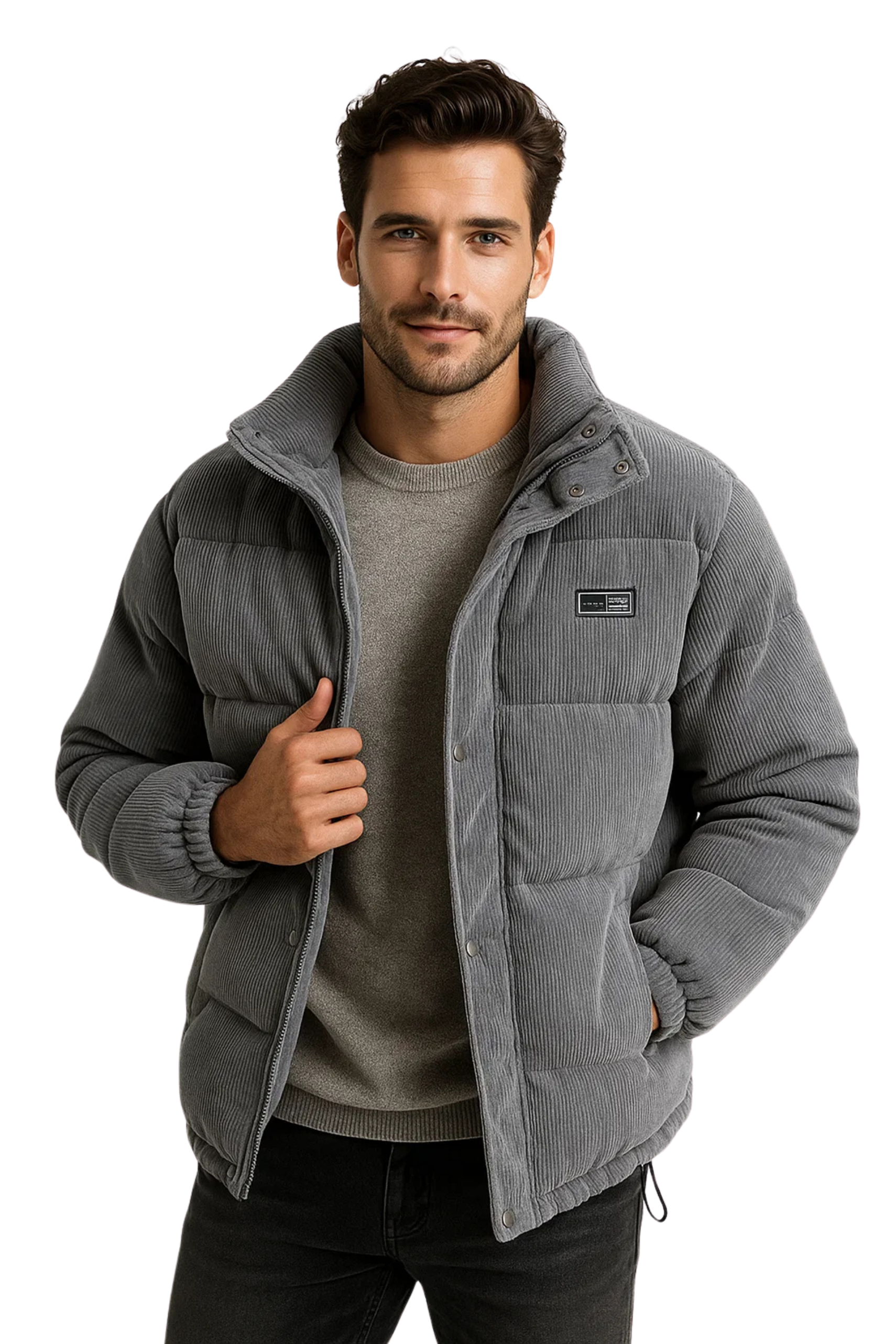 Nordstone Men Cord Puffer - Grey