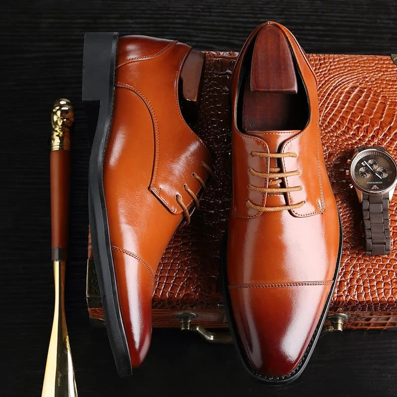 Classic Gentleman Oxfords – Men’s Formal Leather Dress Shoes