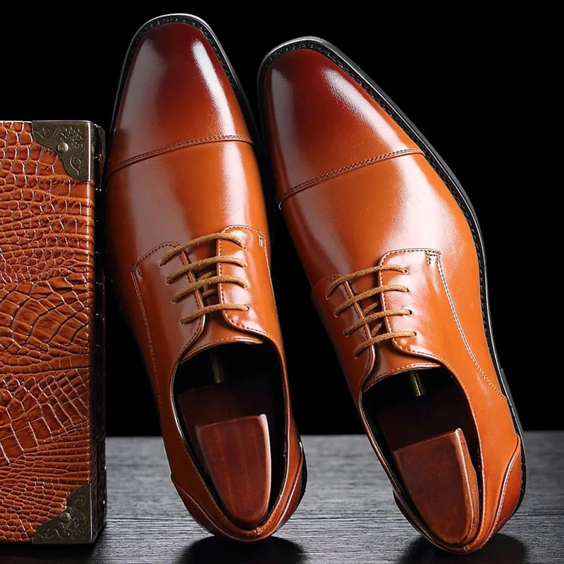 Classic Gentleman Oxfords – Men’s Formal Leather Dress Shoes