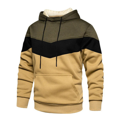 Men's casual sports sweatshirt with hood and pockets