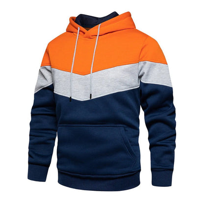 Men's casual sports sweatshirt with hood and pockets