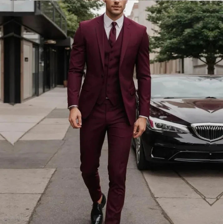 Men’s Stylish 3-Piece Wedding Guest Suit | Classic Fit