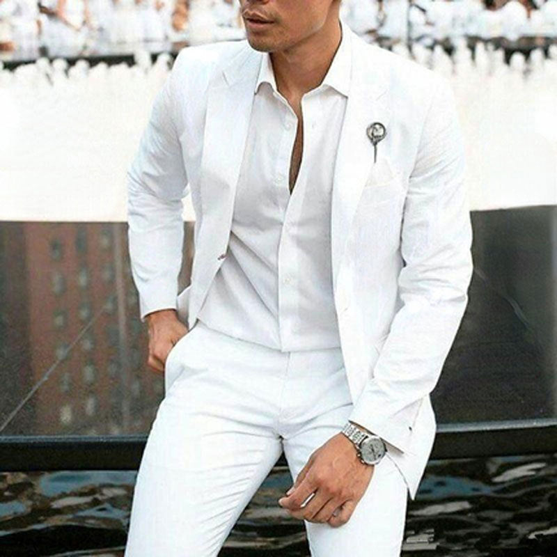 Men’s Suit – Slim Fit – 2-Piece Blazer and Trousers – Wool Blend – Single-Breasted Button Closure