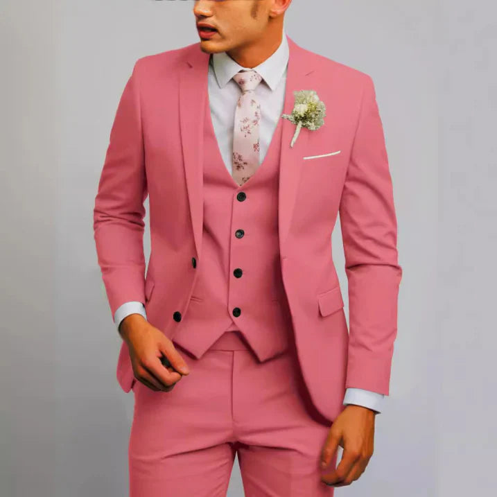 Slim Fit 3-Piece Wedding Guest Suit for Men | Formal & Modern