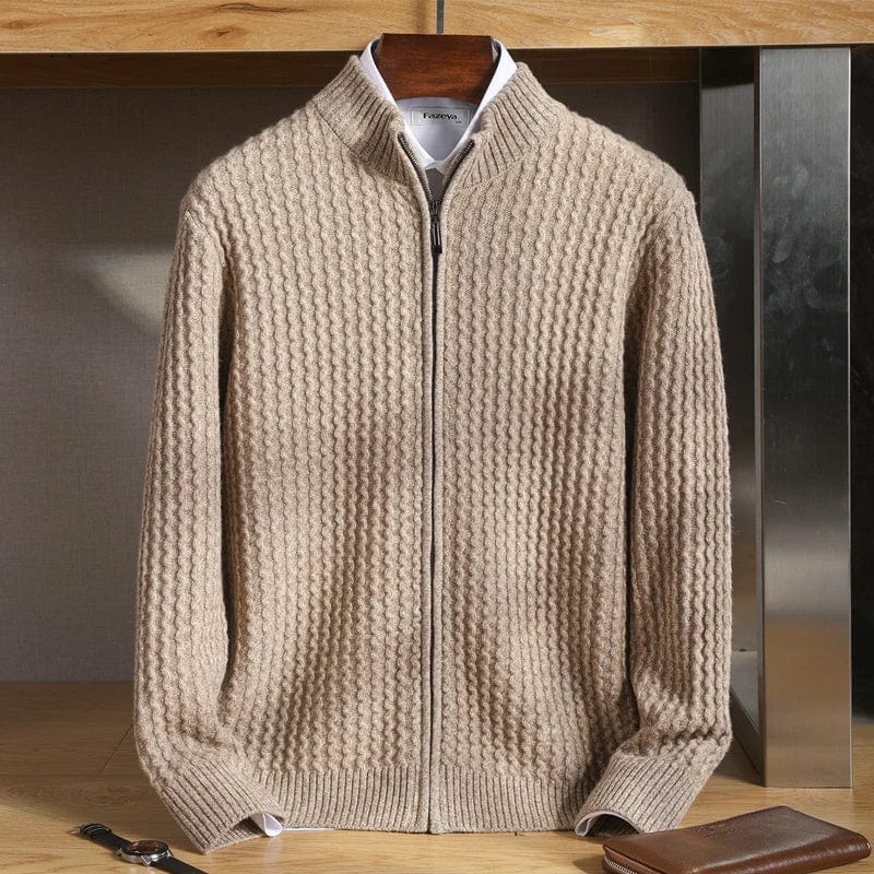 Quentin Men’s Old Money Wool Knit Cardigan Sweater – Classic & Timeless Style