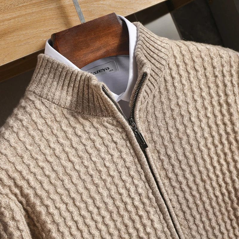 Quentin Men’s Old Money Wool Knit Cardigan Sweater – Classic & Timeless Style