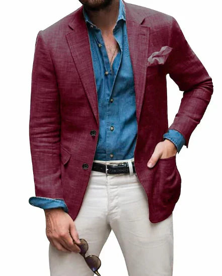 Men’s Luvo Linen Dress Blazer – Casual Lightweight Suit Wear