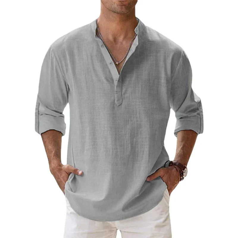 Jonas | Linen V-neck Shirt