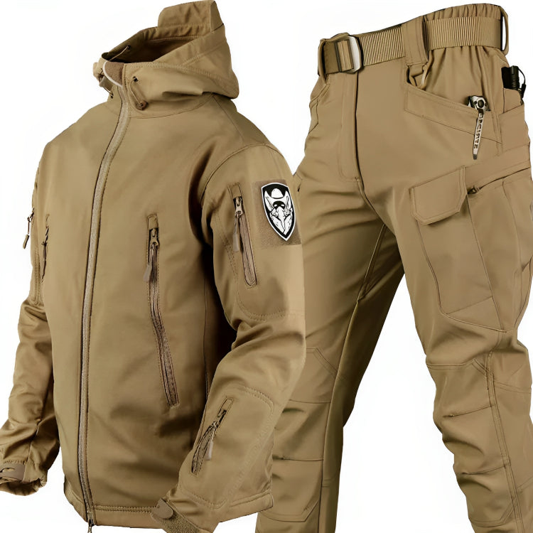 Men’s Tactical Windbreaker and Pants Set – Weather-Resistant Outdoor Outfit with Multiple Pockets
