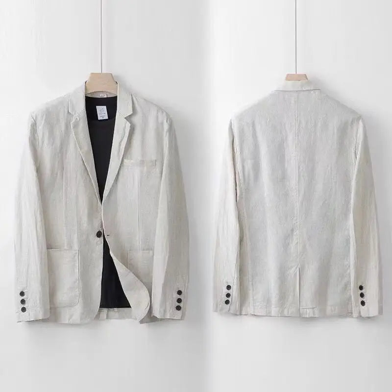 Linen Suit for Men – Lightweight Two-Piece Set with Jacket and Trousers