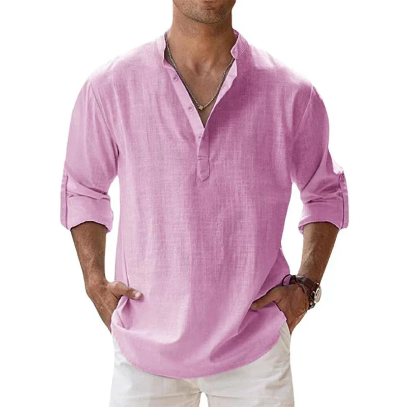 Jonas | Linen V-neck Shirt