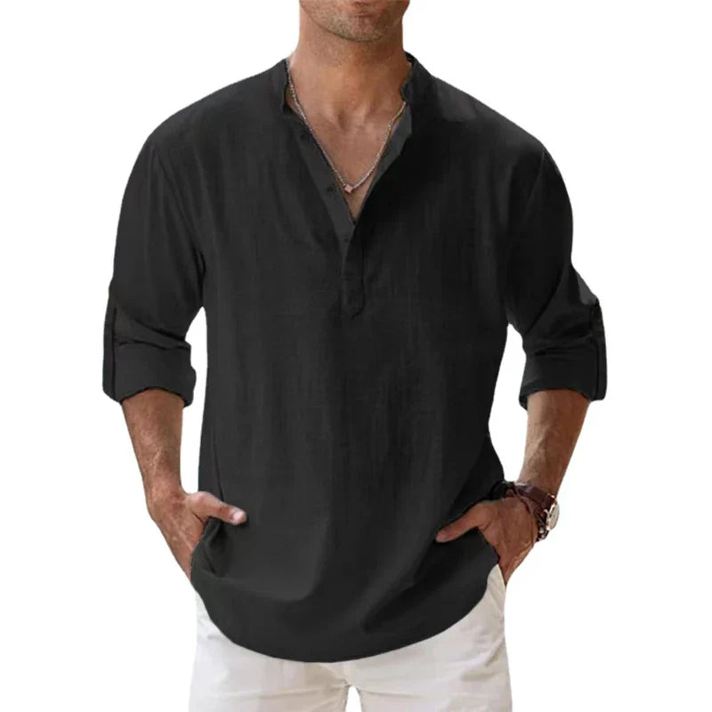 Jonas | Linen V-neck Shirt