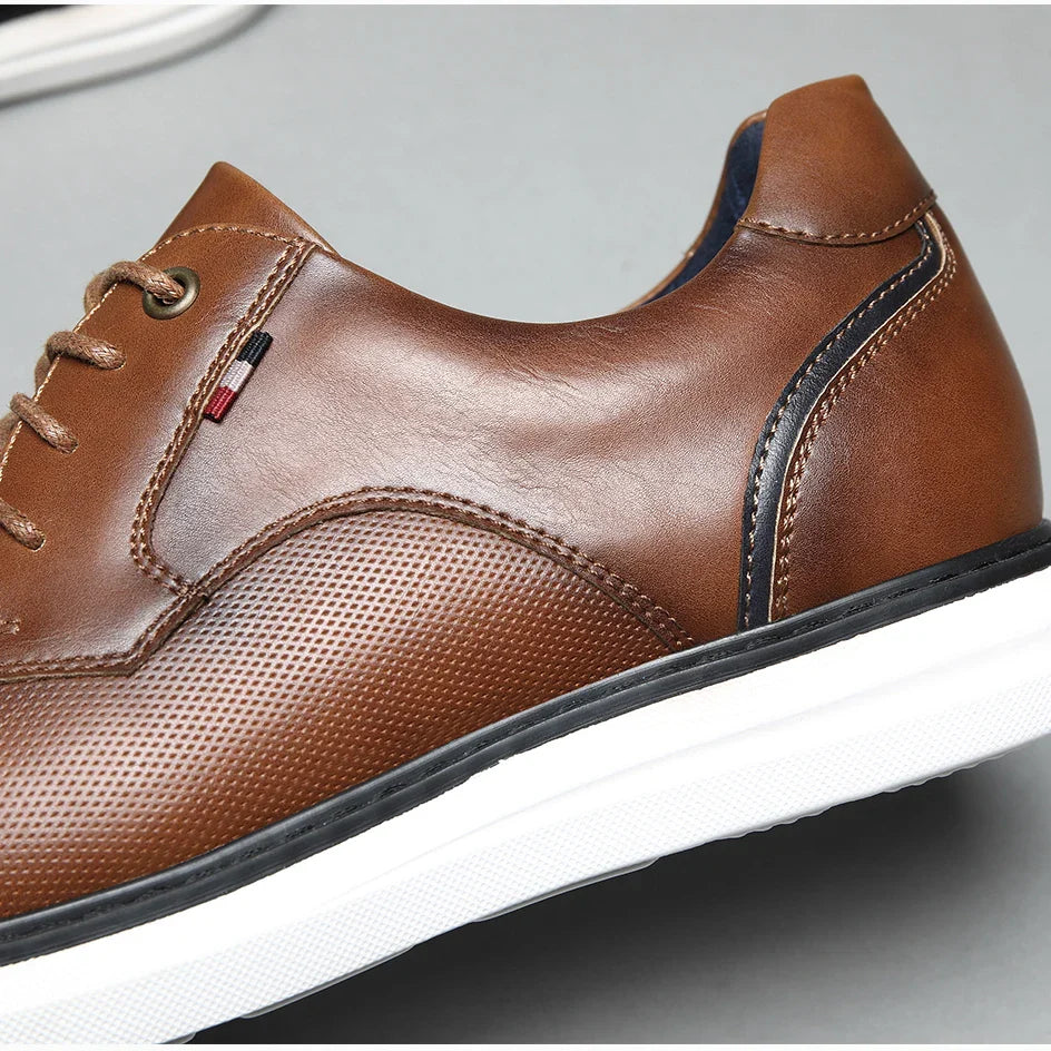 Breathable Leather Oxford Shoes – Classic Lace-Up Men’s Dress Shoes