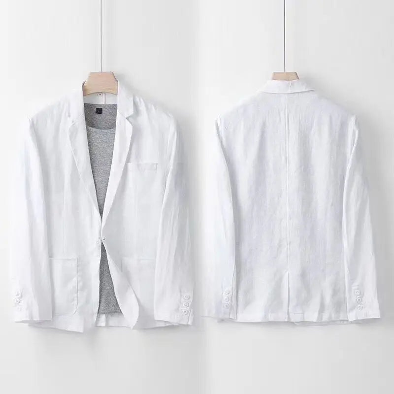 Linen Suit for Men – Lightweight Two-Piece Set with Jacket and Trousers