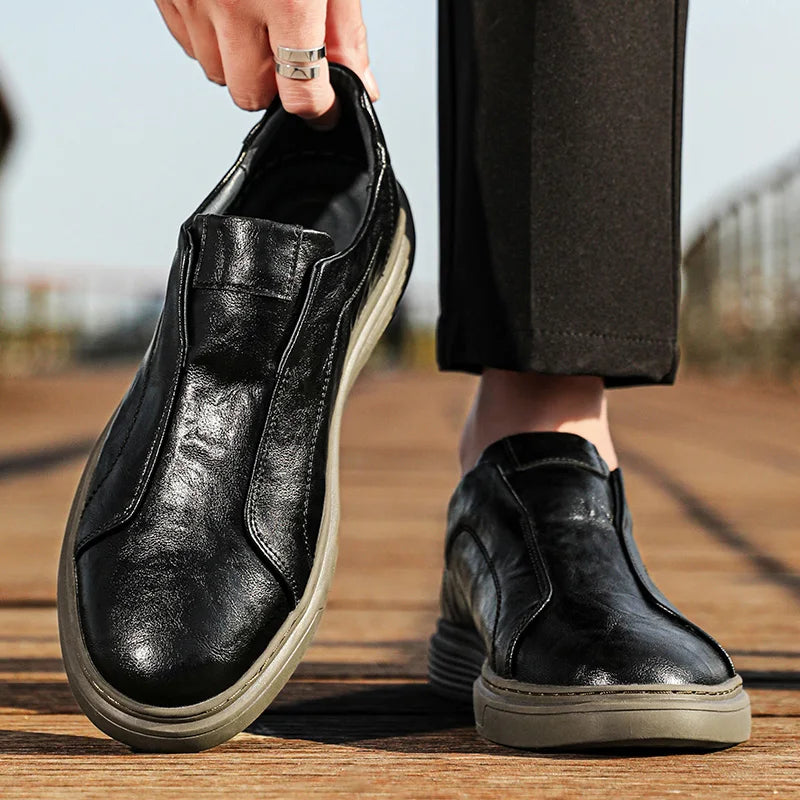 Men’s Genuine Leather Shoes – Classic Lace-Up Dress Shoes