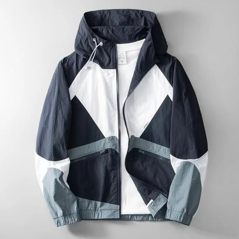 Venturo Colorblock Zipper Waterproof Rain Jacket