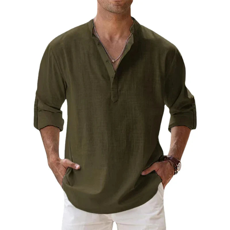 Jonas | Linen V-neck Shirt