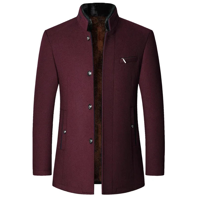 Men’s Cashmere Trench Coat – Luxury Long Winter Overcoat